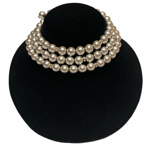 Vintage Silver Ball And Rhinestone Wrap Set - Picture 3 of 12